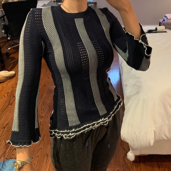 Derek Lam 10 Crosby Long Sleeve Top - Picture 2 of 9